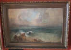 картина Море в шторм, холст, масло, НХ, старая Европа